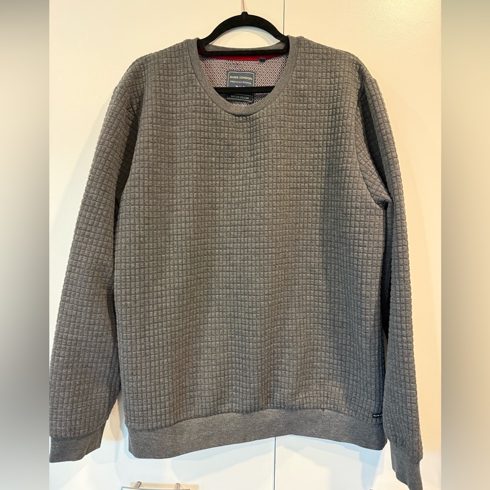 Guide London Premium Range Men's Ribbed British Design Sweater - Large - Grey